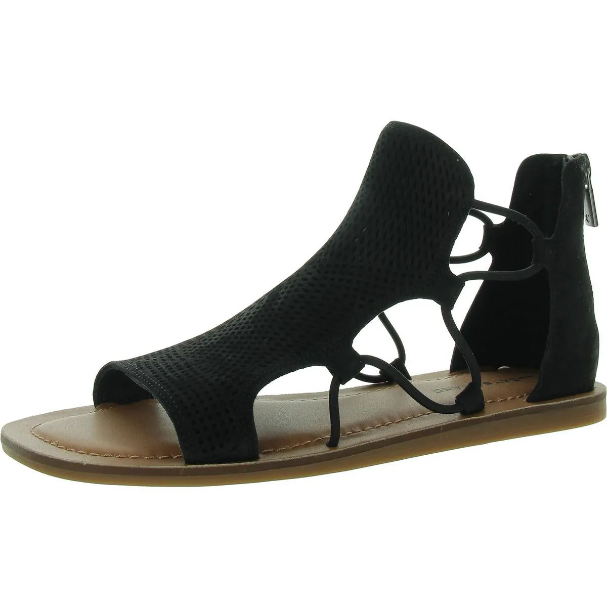 Womens Leather Cushioned Footbed Flat Shoes