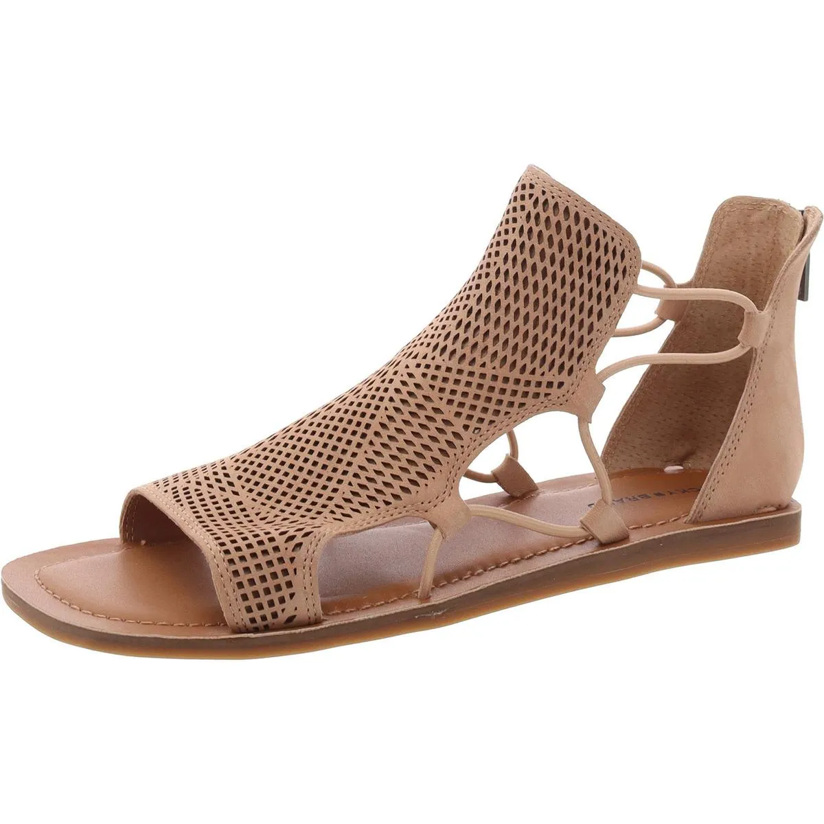 Womens Leather Cushioned Footbed Flat Shoes