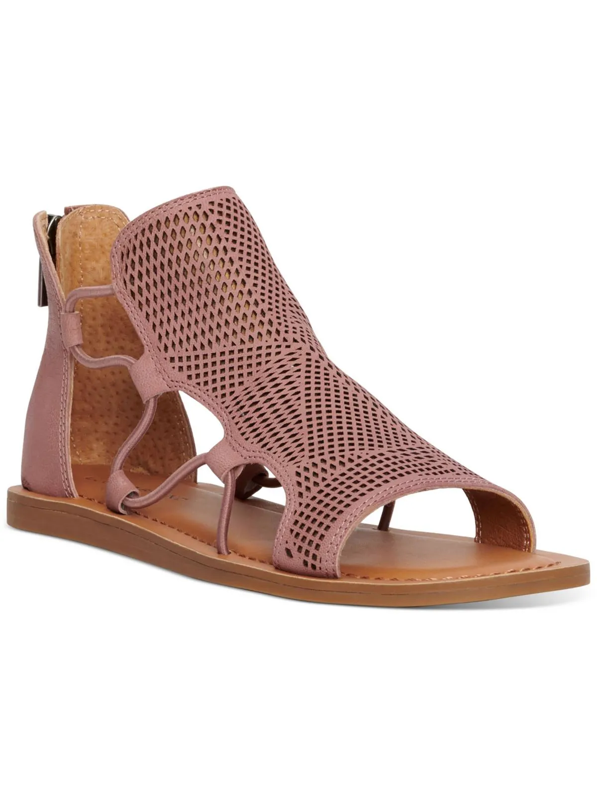 Womens Leather Cushioned Footbed Flat Shoes