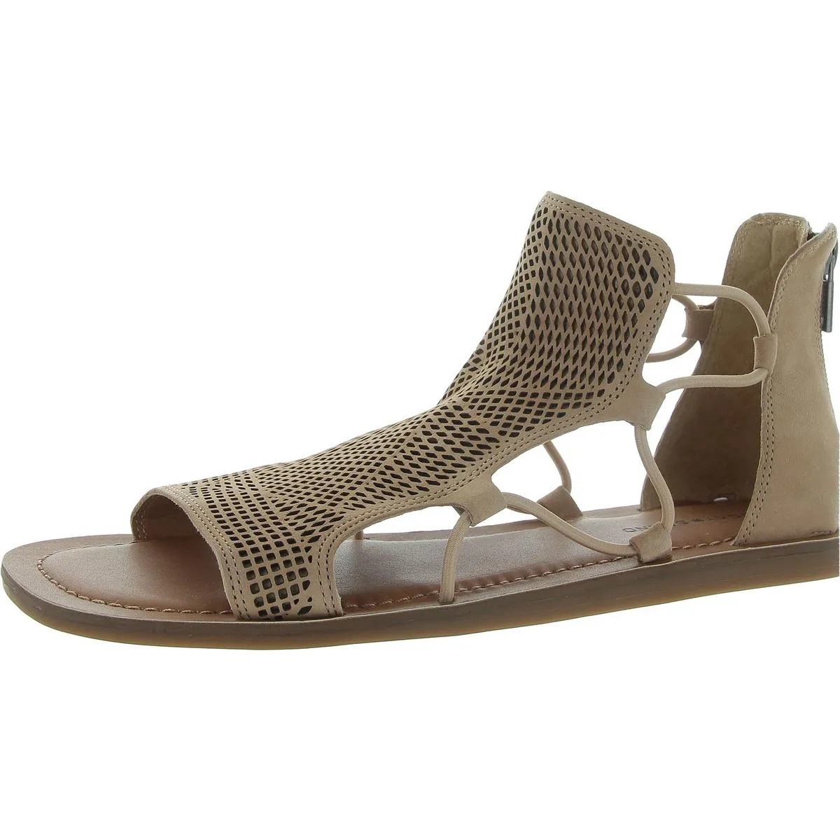 Womens Leather Cushioned Footbed Flat Shoes