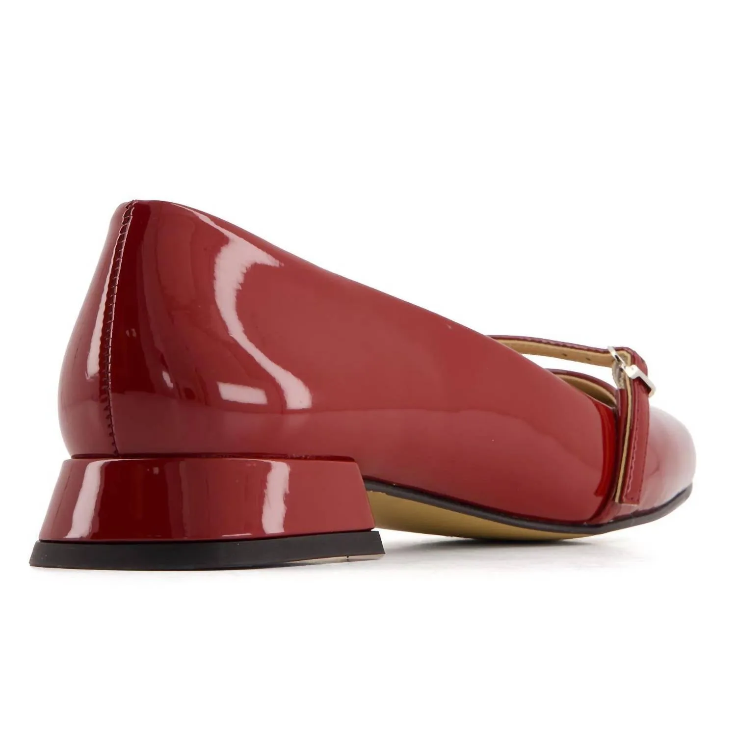 Women's Low Heel Mary Janes Shoes In Red
