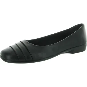 Womens Solid Leather Flat Shoes