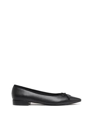 Yazmina Pointed Flat Black Smooth